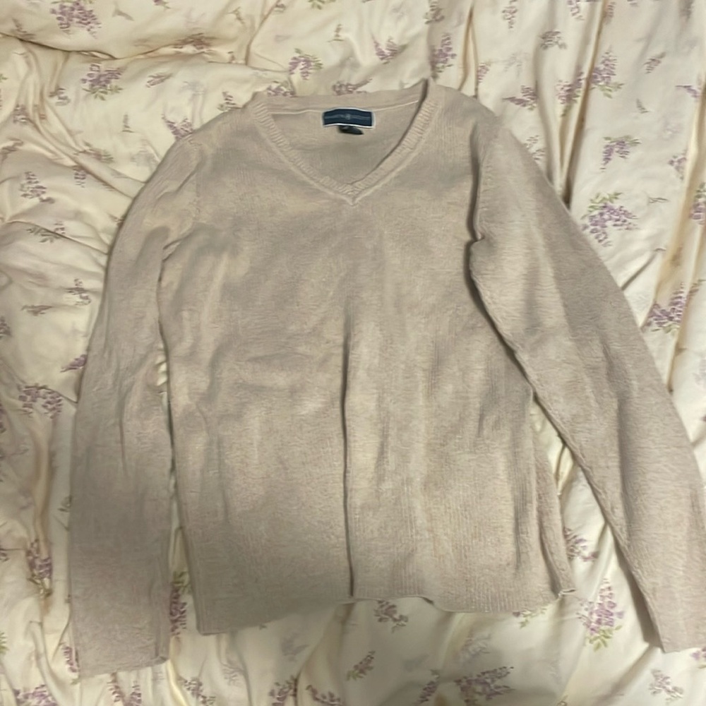 Karen Scott Champagne V-Neck Sweater